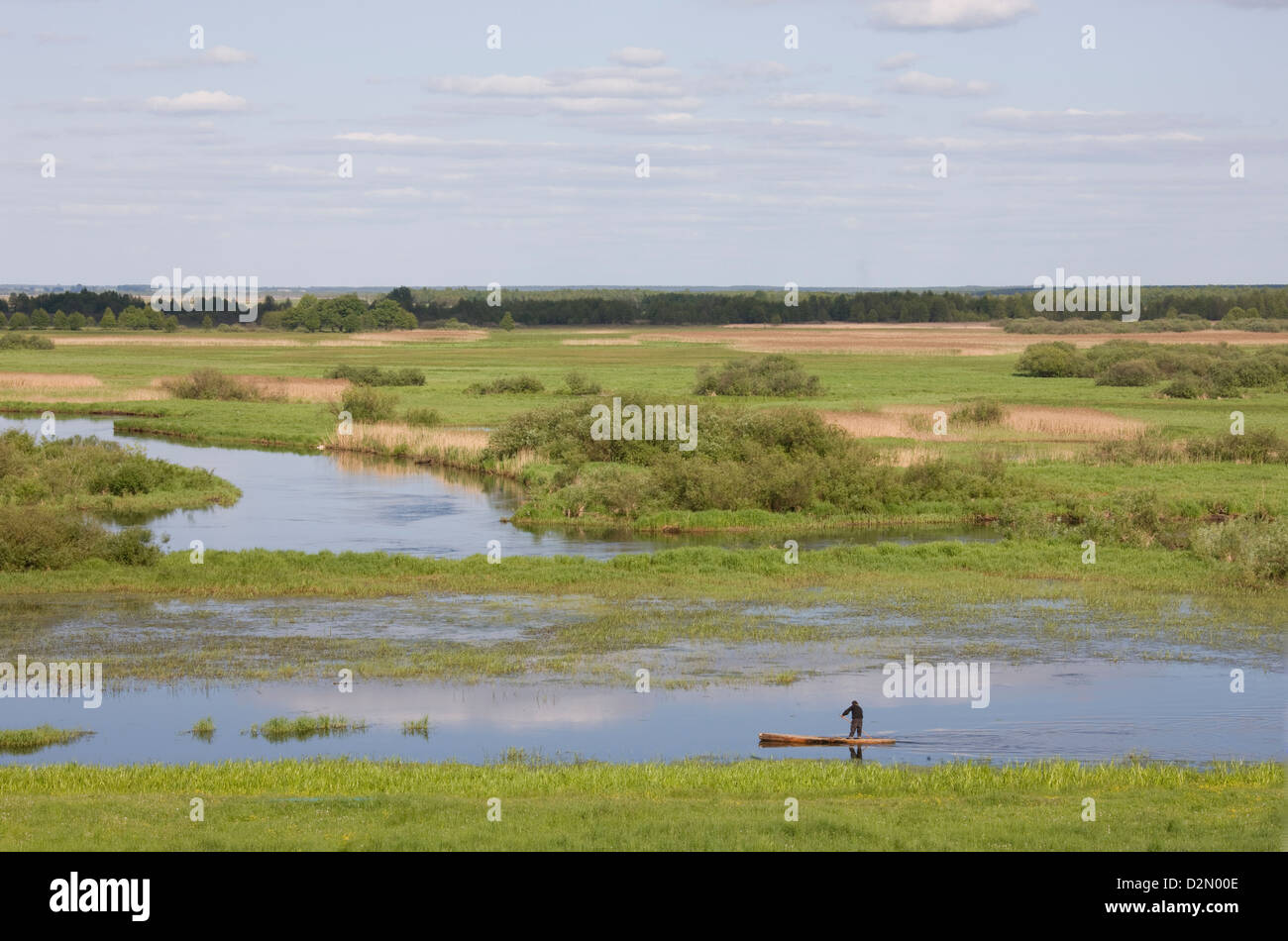 Einen Überblick über die Biebrzanski Marshes, in der Nähe von Brzostowo, Polen Stockfoto
