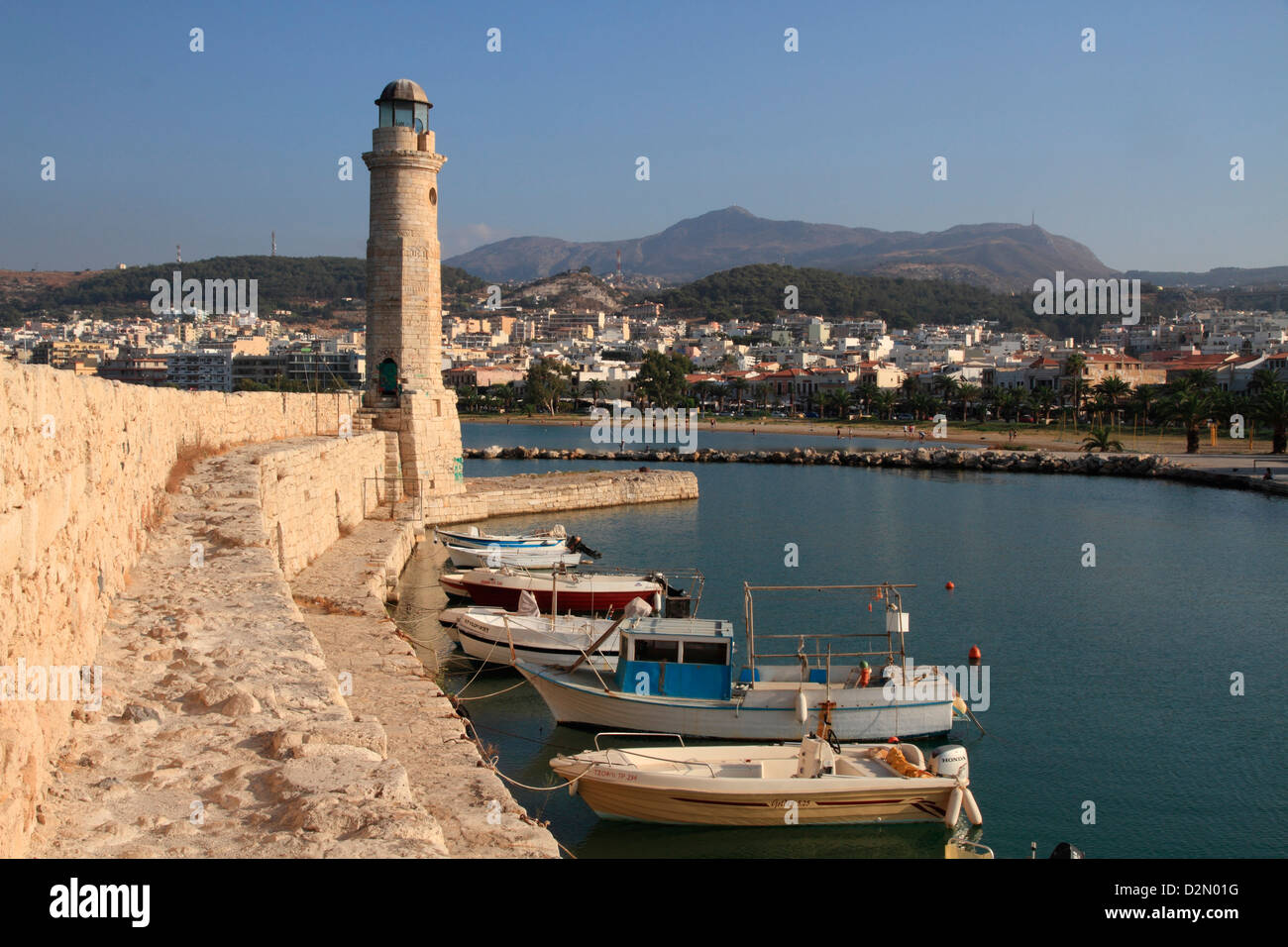 Rethymno Hafen, Kreta, griechische Inseln, Griechenland, Europa Stockfoto