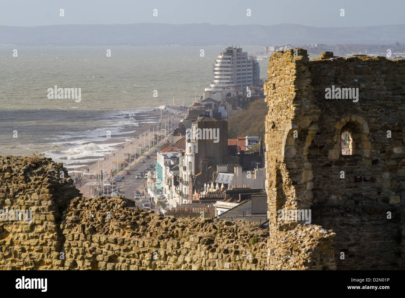 Blick von Burg, Hastings, Sussex, England, Vereinigtes Königreich, Europa Stockfoto