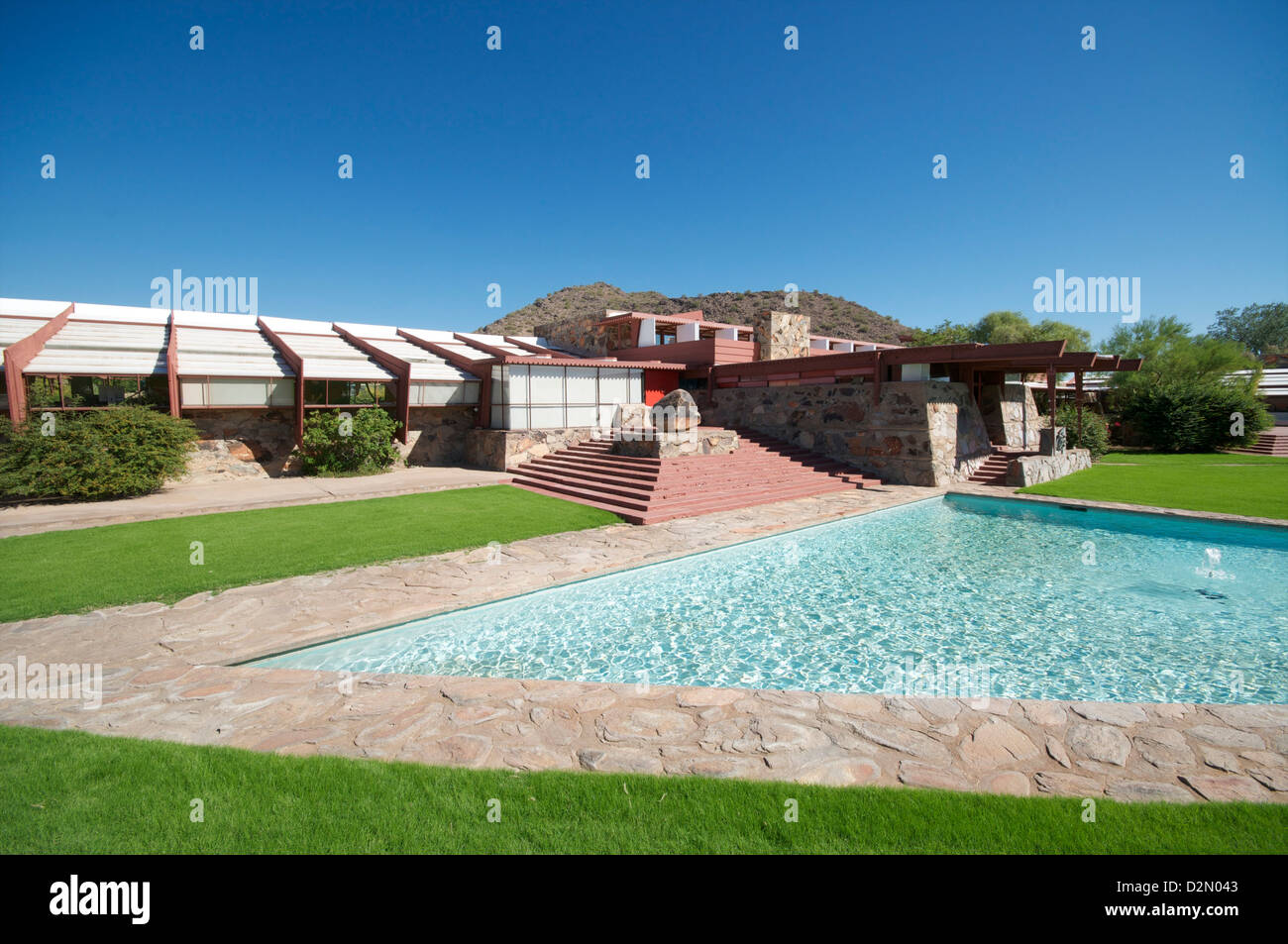 Taliesin West, persönliche Haus von Frank Lloyd Wright, in der Nähe von Phoenix, Arizona, Vereinigte Staaten von Amerika, Nordamerika Stockfoto