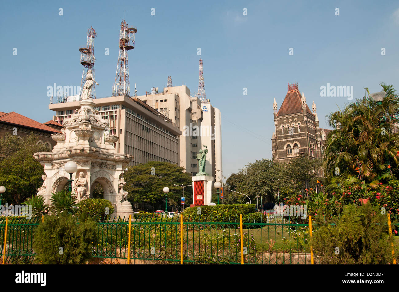 Fort Mumbai (Bombay) Indien Flora Fountain Mahatma Gandhi - MG Road Fort Stockfoto