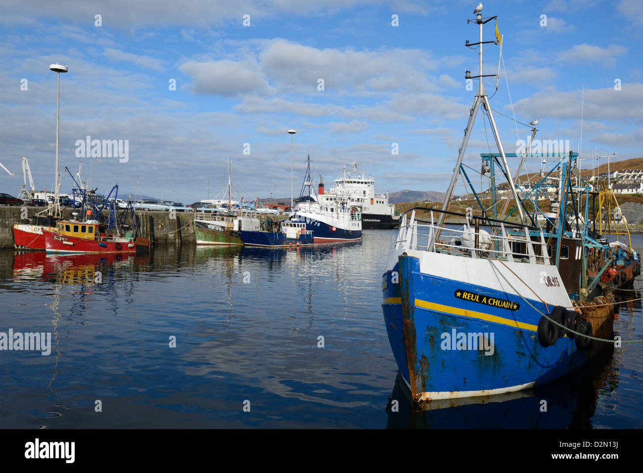 Angelboote/Fischerboote in den Hafen Mallaig, Highlands, Schottland, Vereinigtes Königreich, Europa Stockfoto