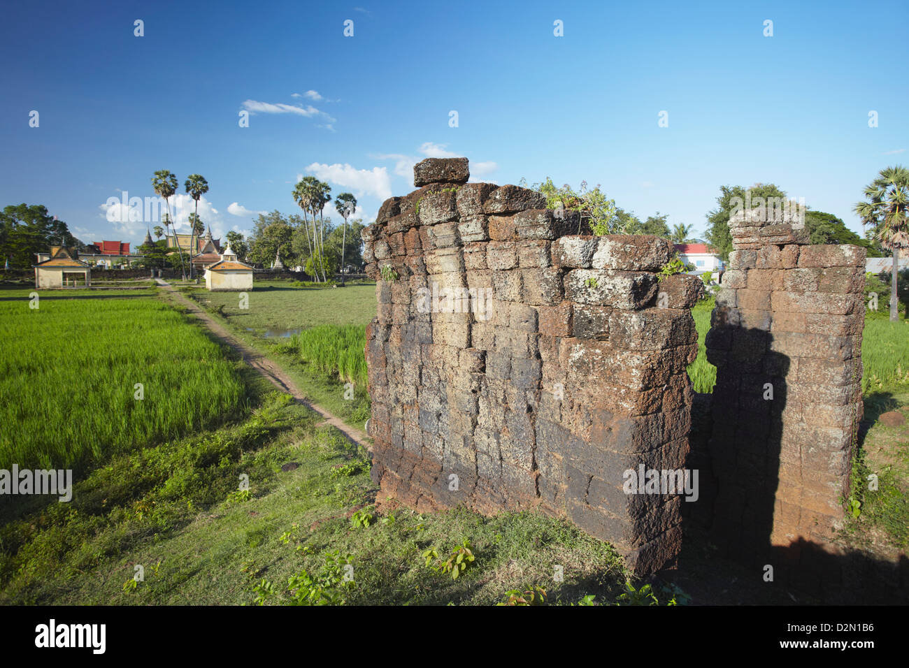 Angkor-Ära Ruinen des Wat Nokor, Kampong Cham, Kambodscha, Indochina, Südostasien, Asien Stockfoto