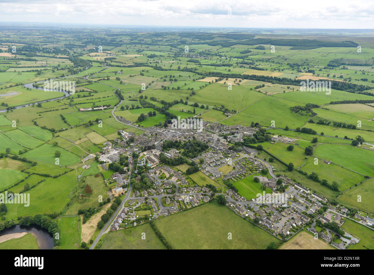 Luftaufnahme von Leyburn North Yorkshire Stockfoto