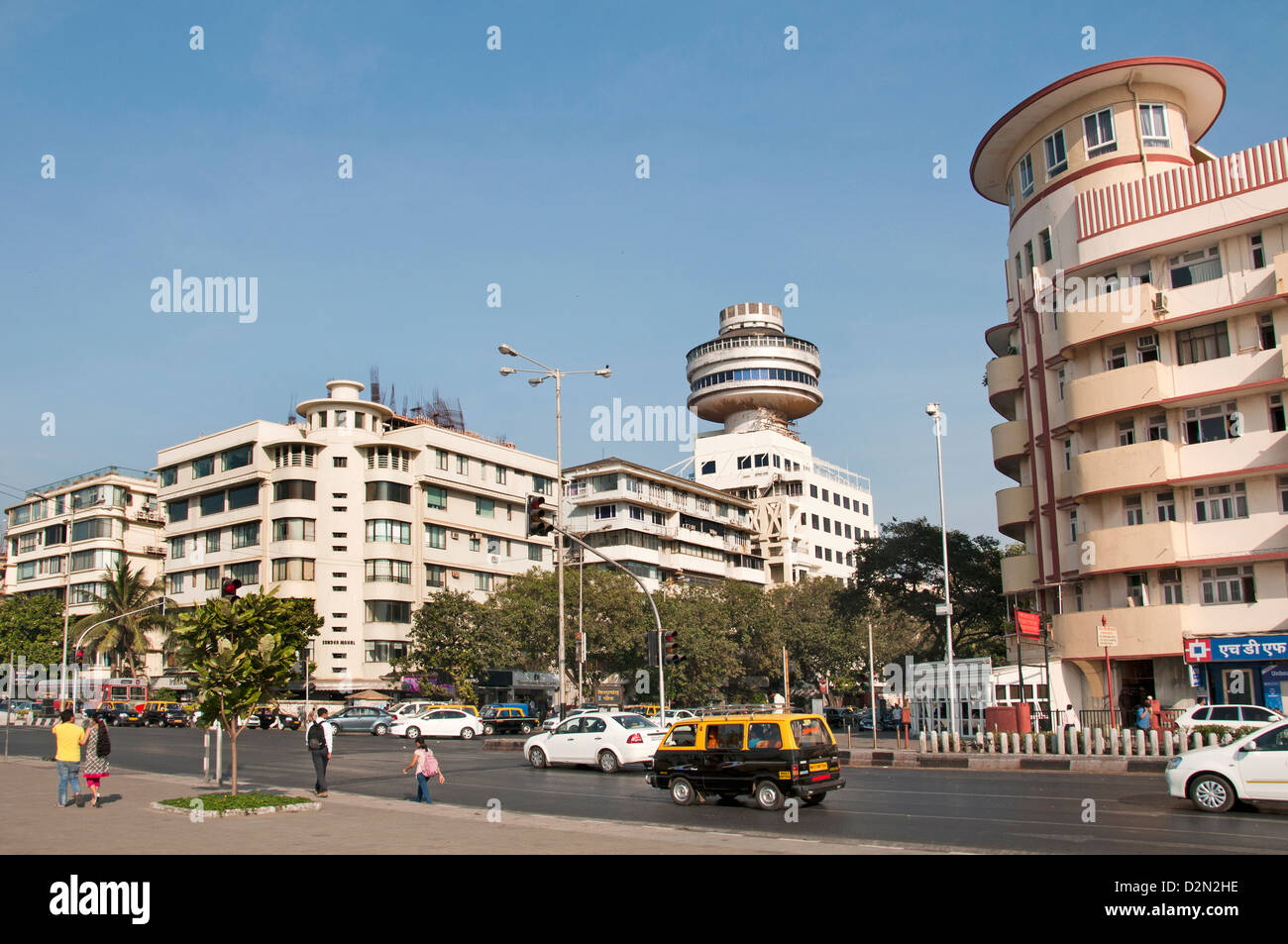 Churchgate Mumbai (Bombay) Indien Boulevard Strand Meer Meer Promenade Marine Drive Stockfoto