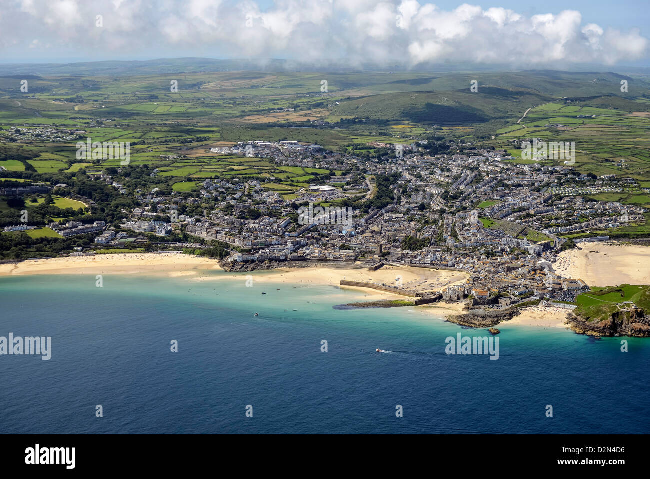 Luftaufnahme von St. Ives Cornwall Stockfoto