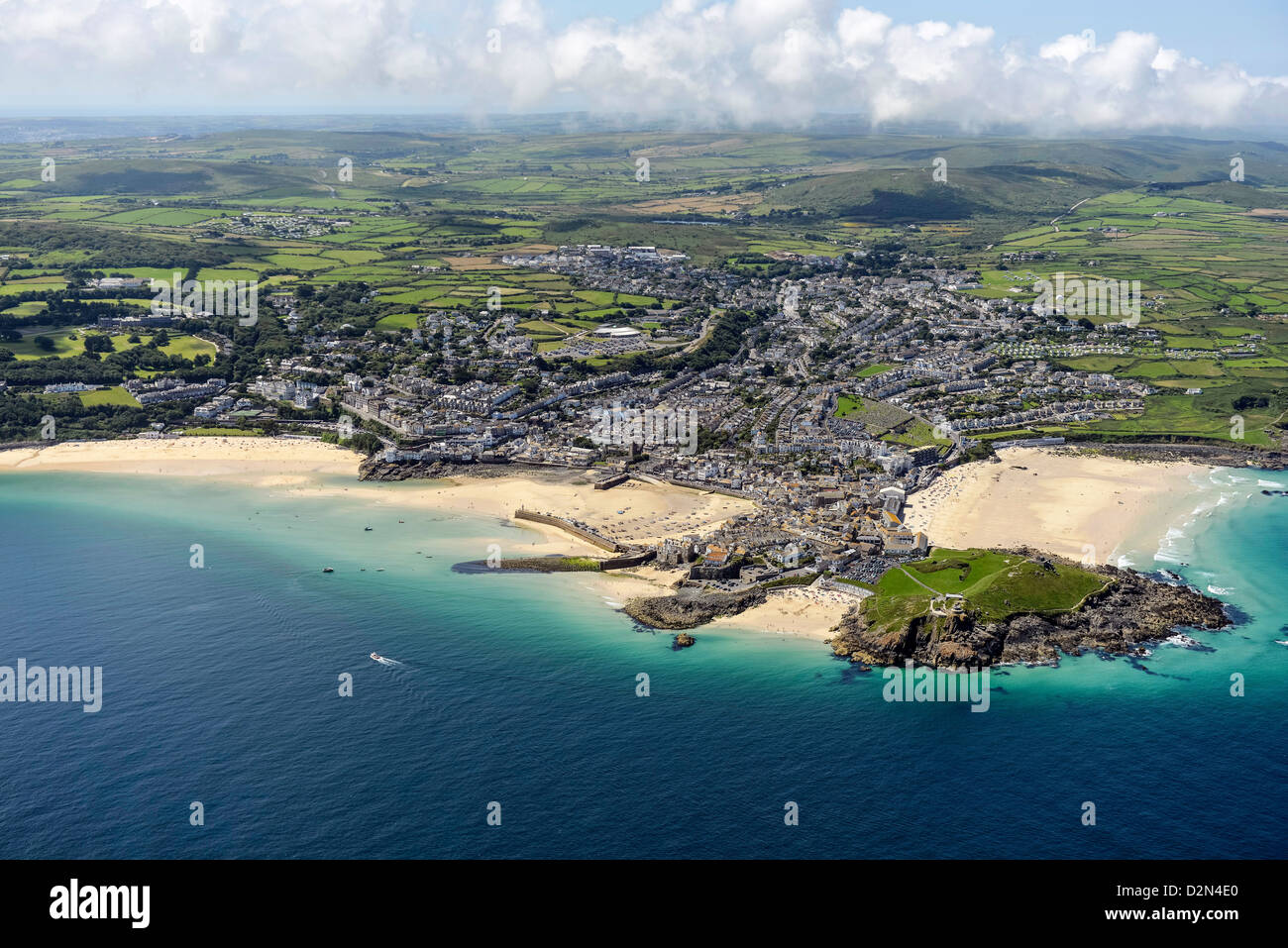 Luftaufnahme von St. Ives Cornwall Stockfoto