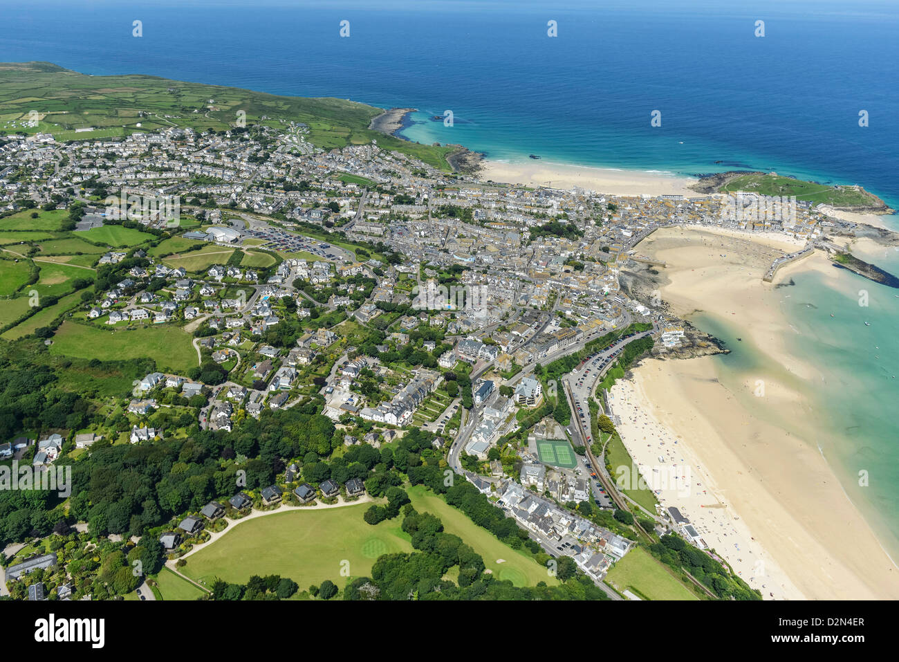 Luftaufnahme von St. Ives Cornwall Stockfoto