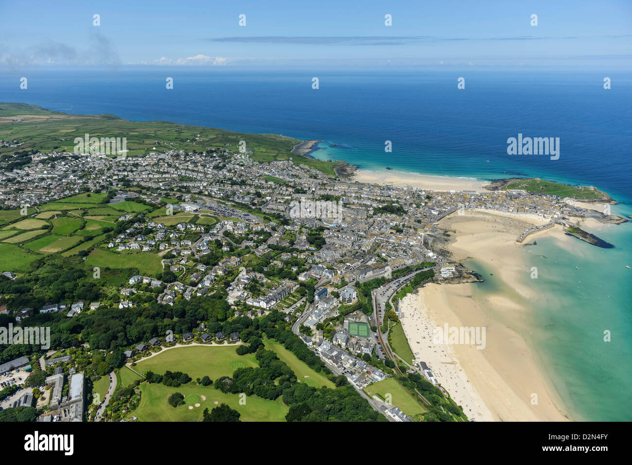 Luftaufnahme von St. Ives Cornwall Stockfoto