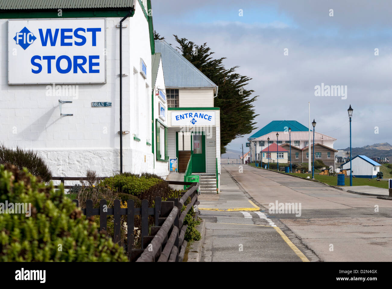 Falkland-Inseln Unternehmen, West-Stores, Ross Road, Port Stanley Stockfoto