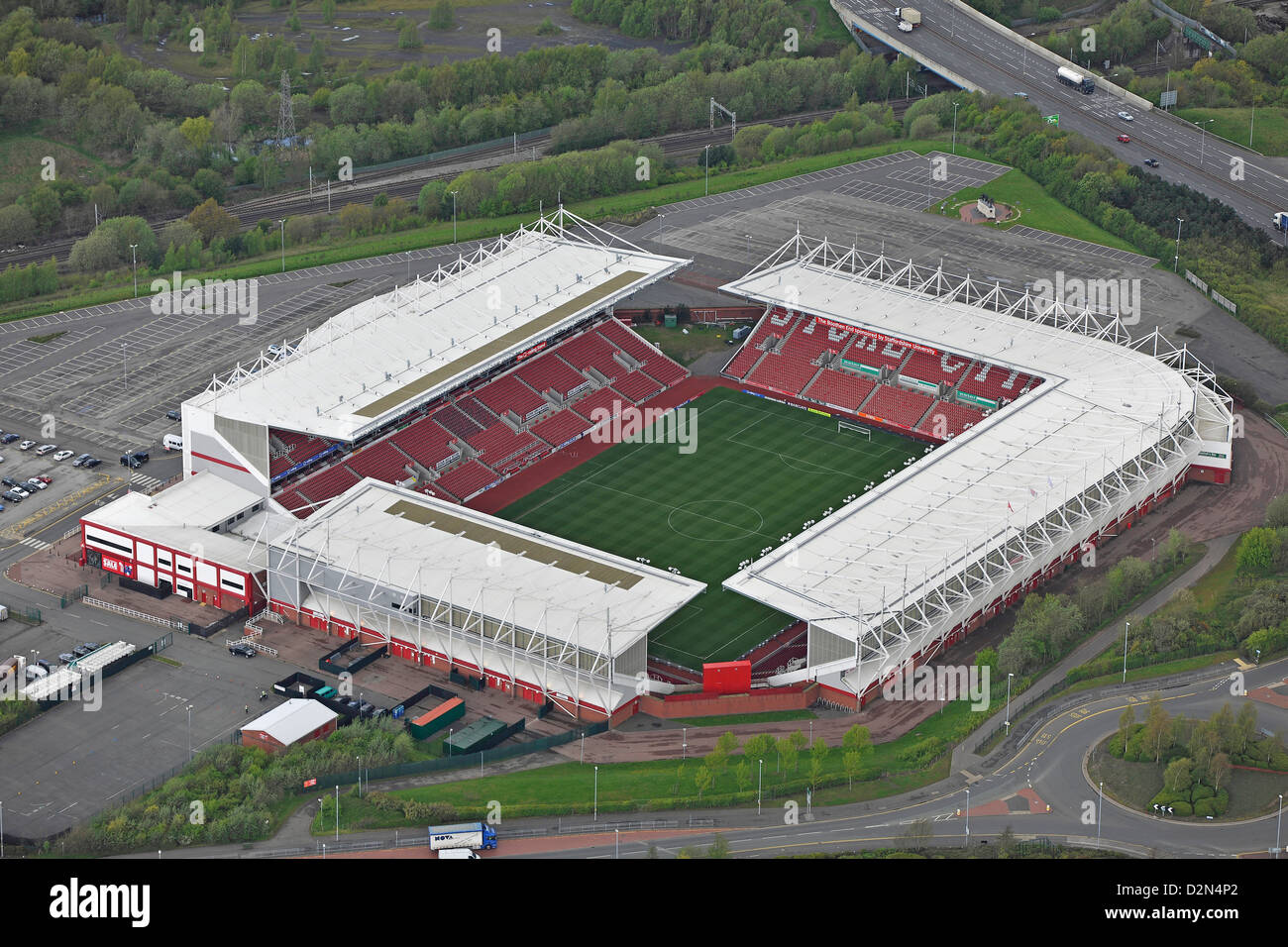 Luftaufnahme von Stoke City Britannia Stadium Stockfoto