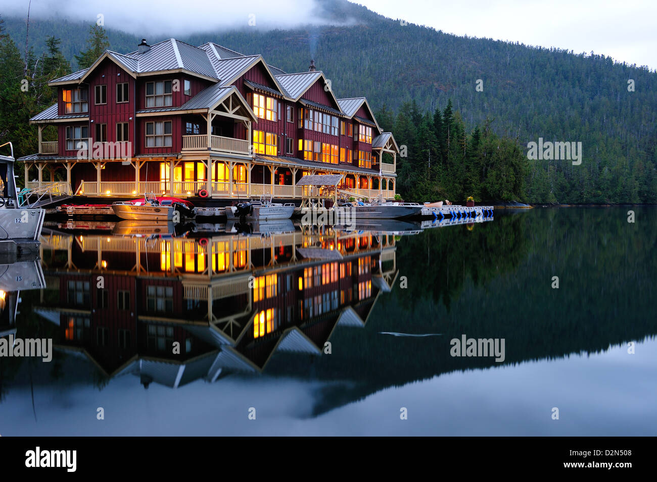 König Pacific Lodge, Great Bear Rainforest, Britisch-Kolumbien, Kanada, Nordamerika Stockfoto