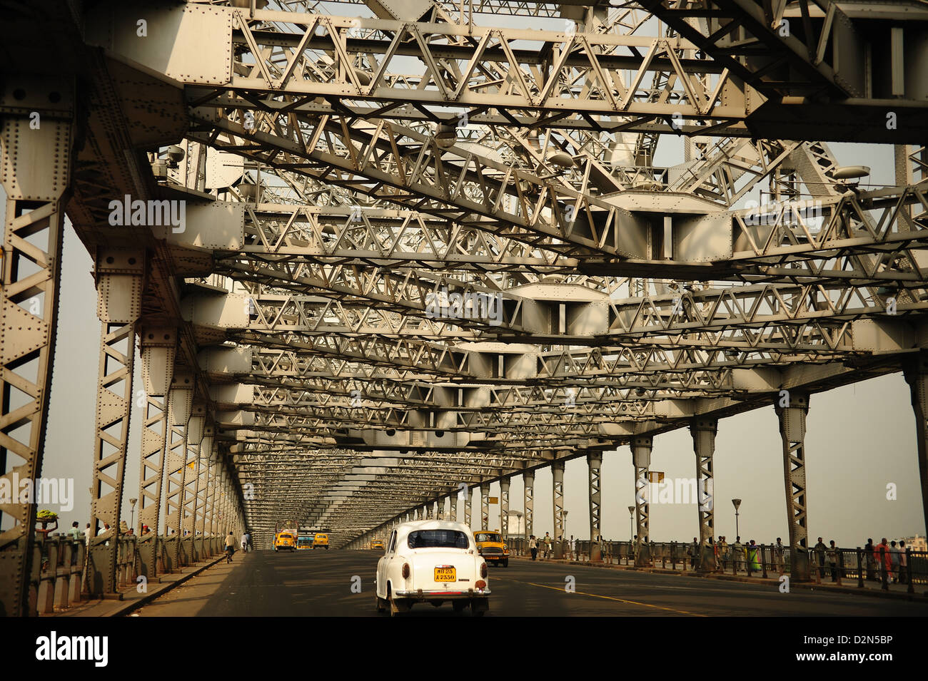 Howrah Bridge, Kolkata, West Bengalen, Indien, Asien Stockfoto