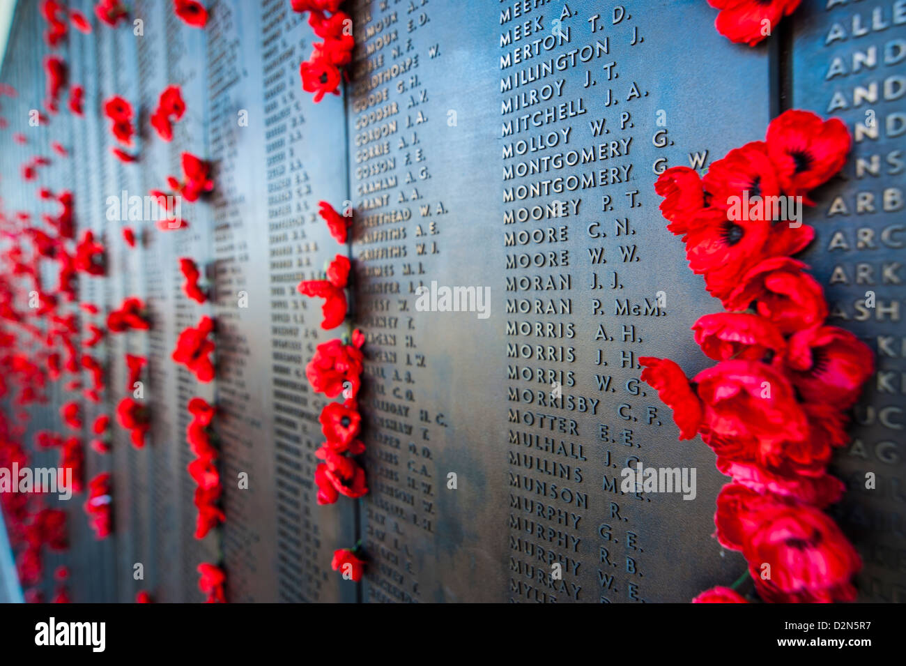 Ehrentafel an Australisches Krieg-Denkmal, Canberra, Australian Capital Territory, Australien, Pazifik Stockfoto