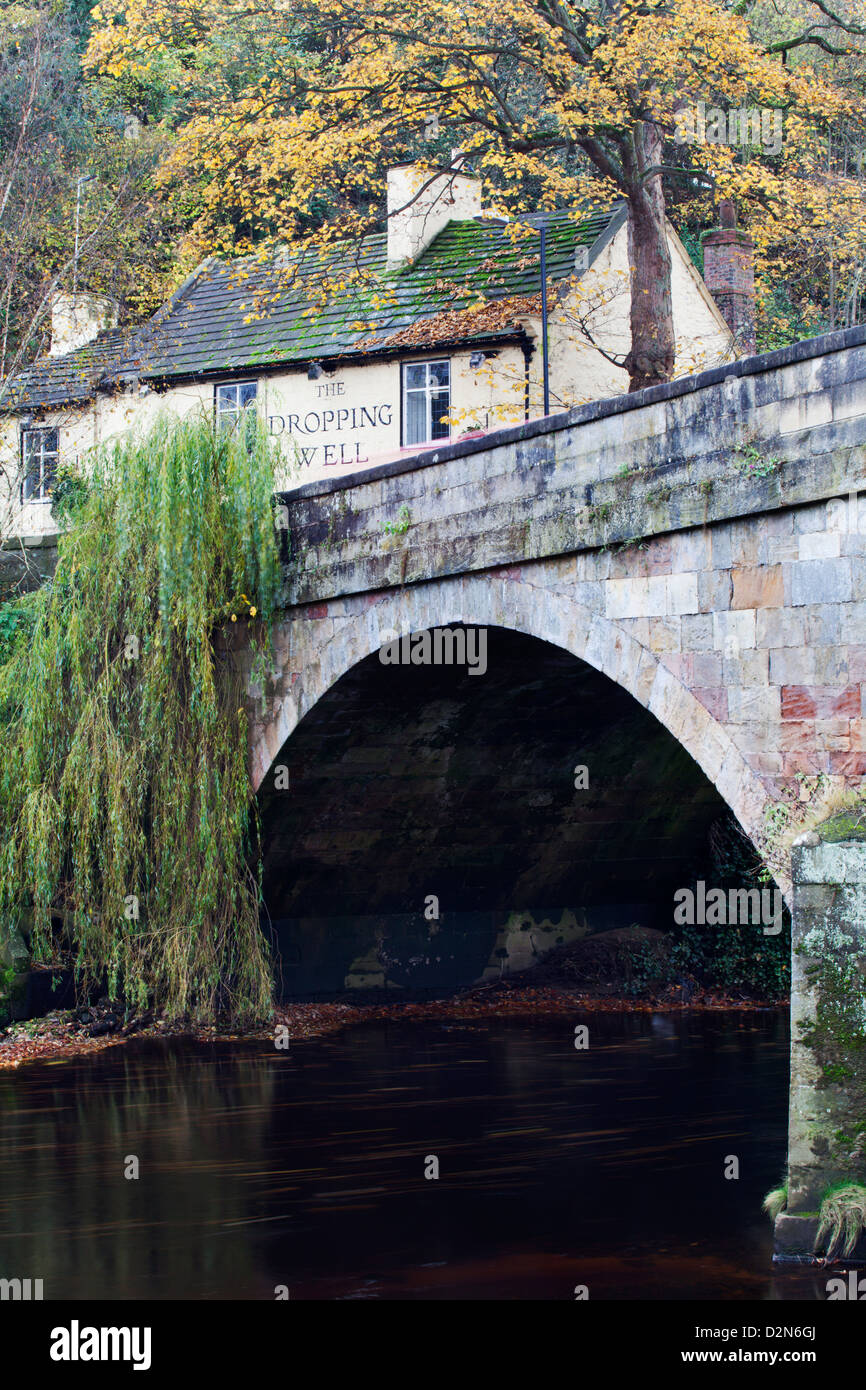 Der Abwurf gut Inn im Herbst, Knaresborough, North Yorkshire, England, Vereinigtes Königreich, Europa Stockfoto