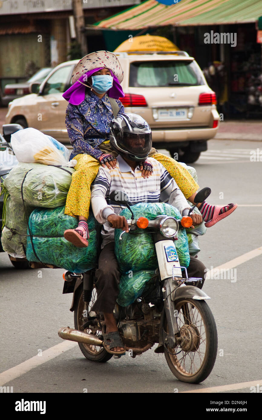 Straßenverkehr Phnom Penh Stockfoto