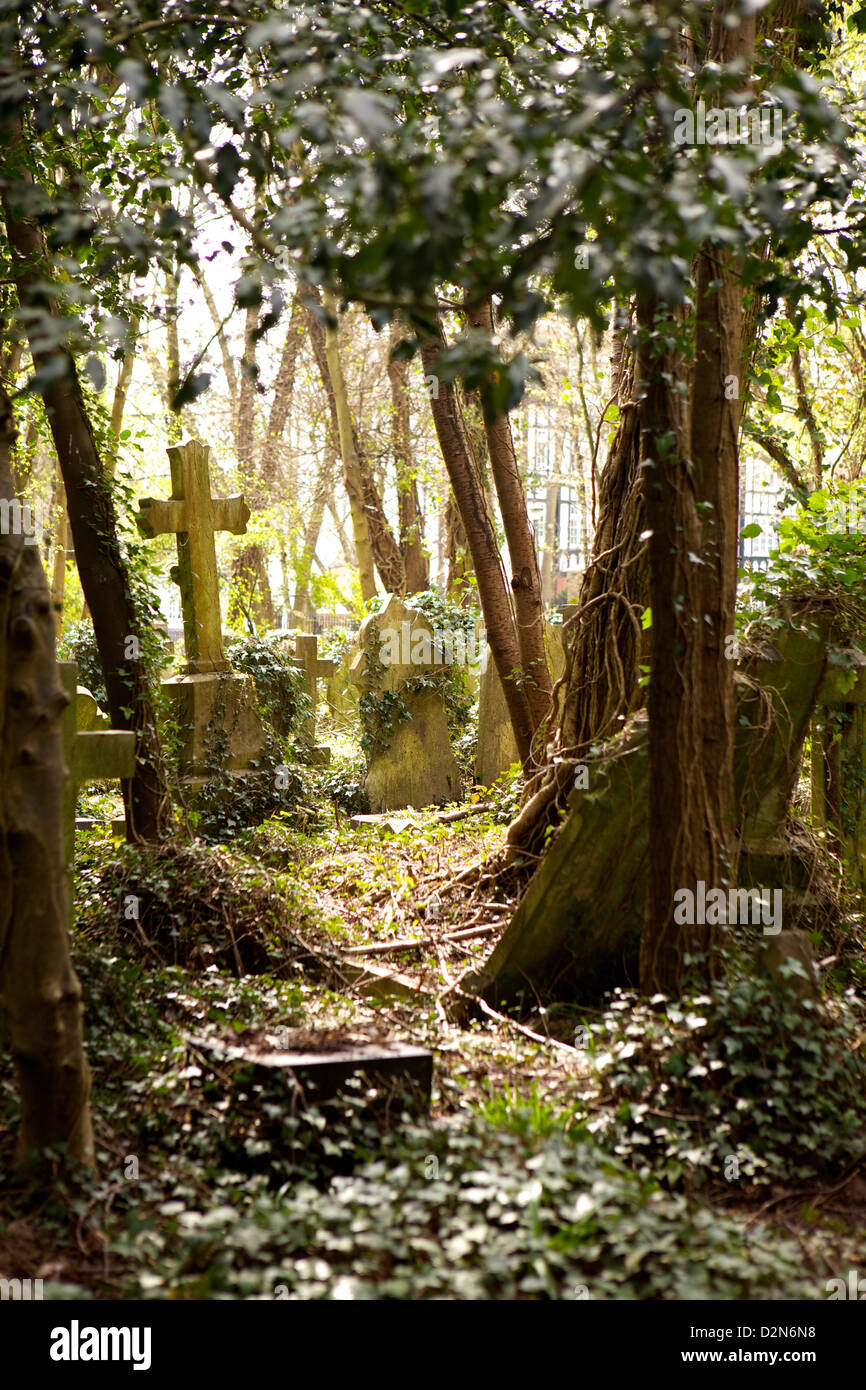 Gräber in Highgate Cemetery in London, England, Vereinigtes Königreich, Europa Stockfoto