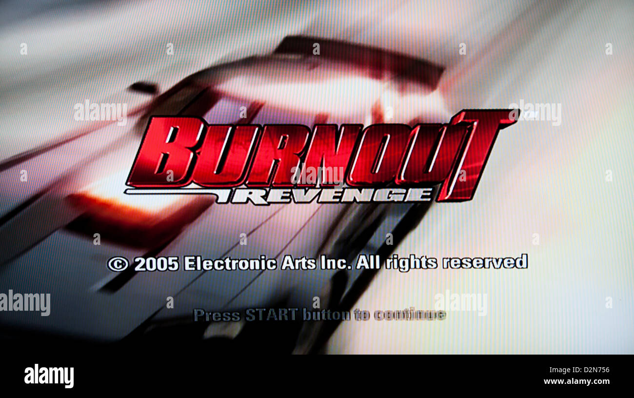 Burnout Autorennen Videospiel Stockfoto
