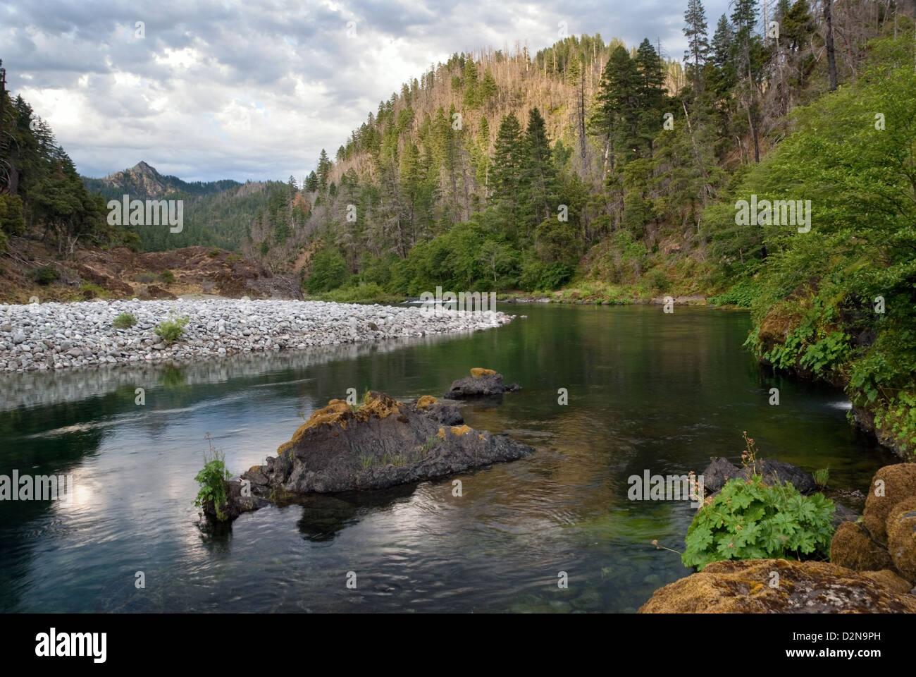 Den Illinois River in den Siskiyou Mountains von Oregon. Stockfoto