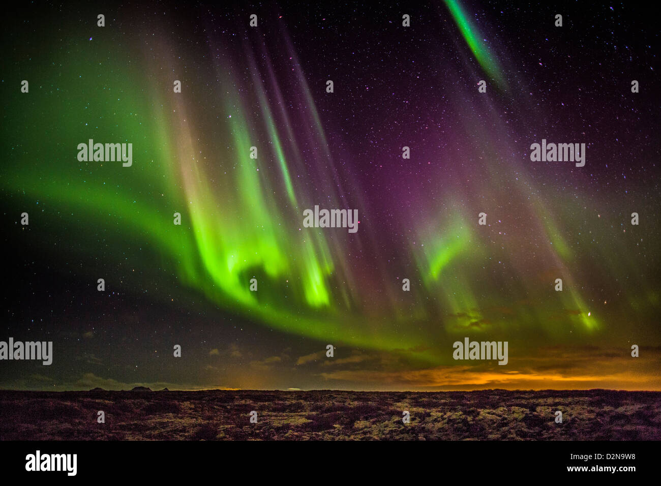 Aurora Borealis oder das Nordlicht, Island Stockfoto