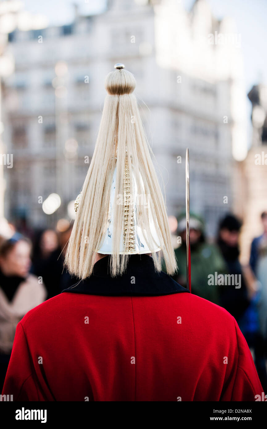 Ein Soldat aus der Horse Guards auf Wache in London Stockfoto