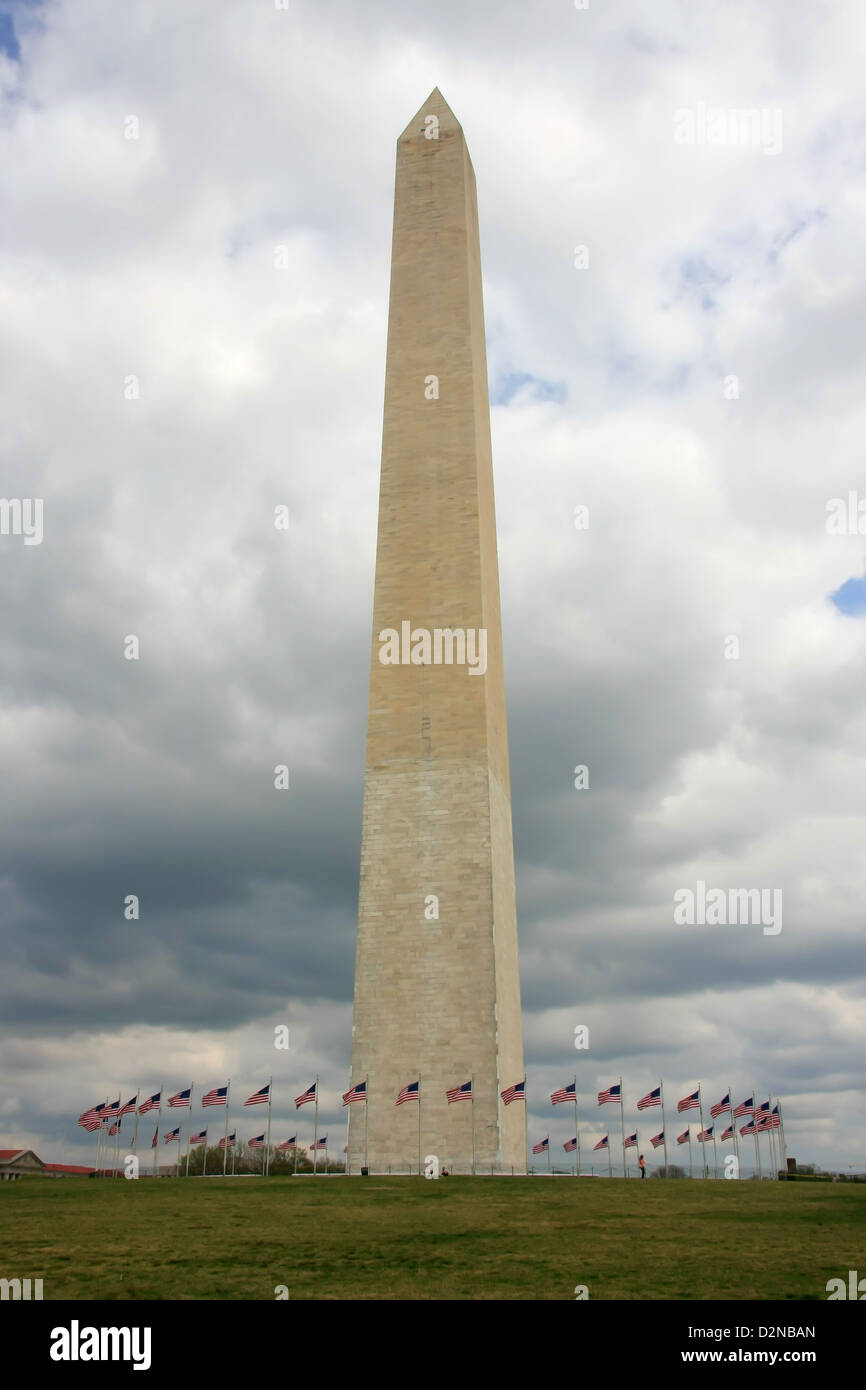 Washington Memorial während einer bevorstehenden Sturm Stockfoto