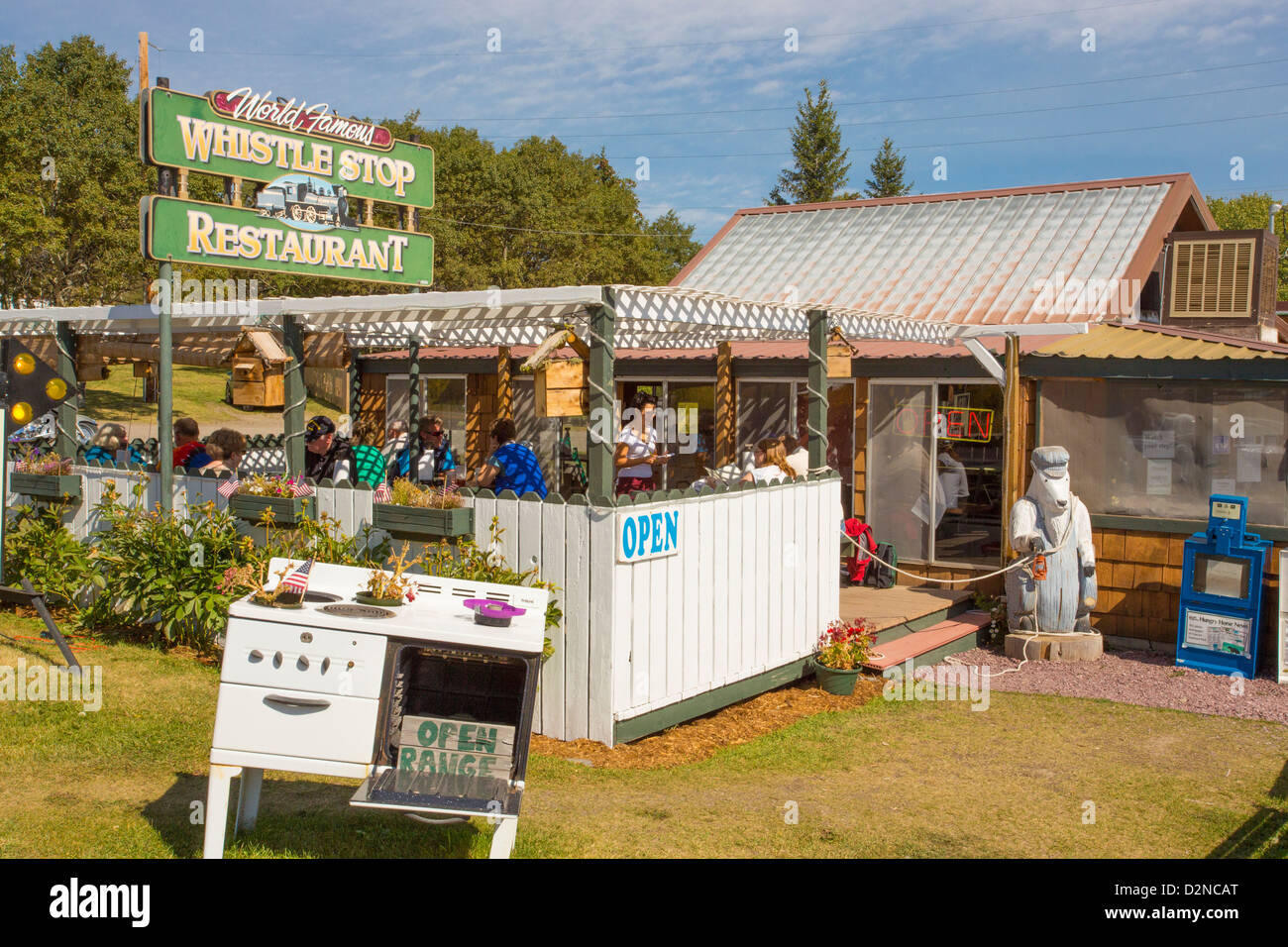 Whistle Stop Restaurant in East Glacier in der Nähe von Glacier-Nationalpark in den Rocky Mountains von Montana Stockfoto