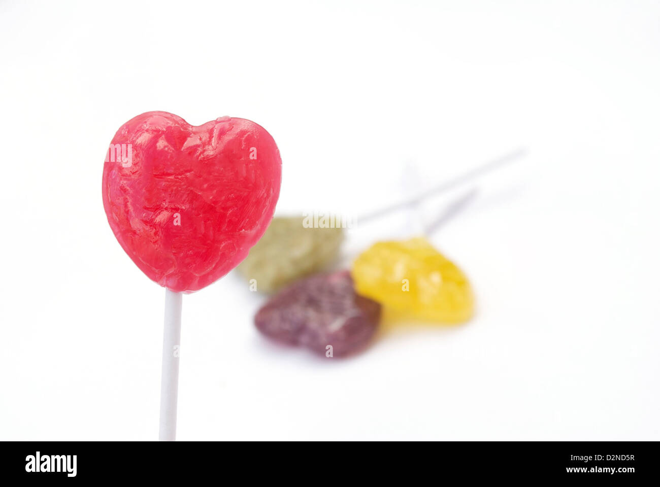 Heart Shape Lollipop Candy Stockfoto