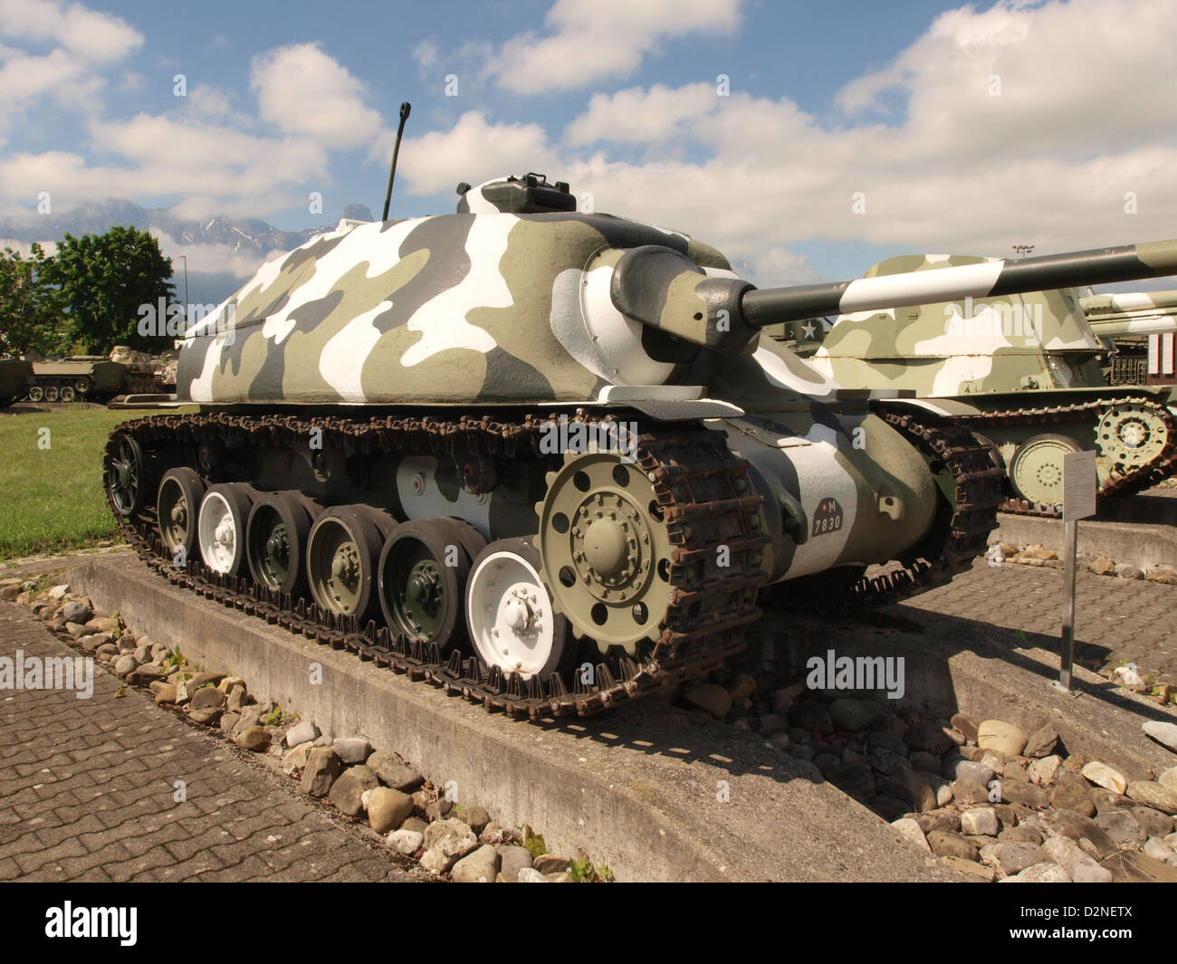 Die Nahkampfkanone II „Gustav“ ist ein deutscher Panzerzerstörer, der während des Zweiten Weltkriegs entwickelt wurde und für seine starke Kanone bekannt ist. Stockfoto
