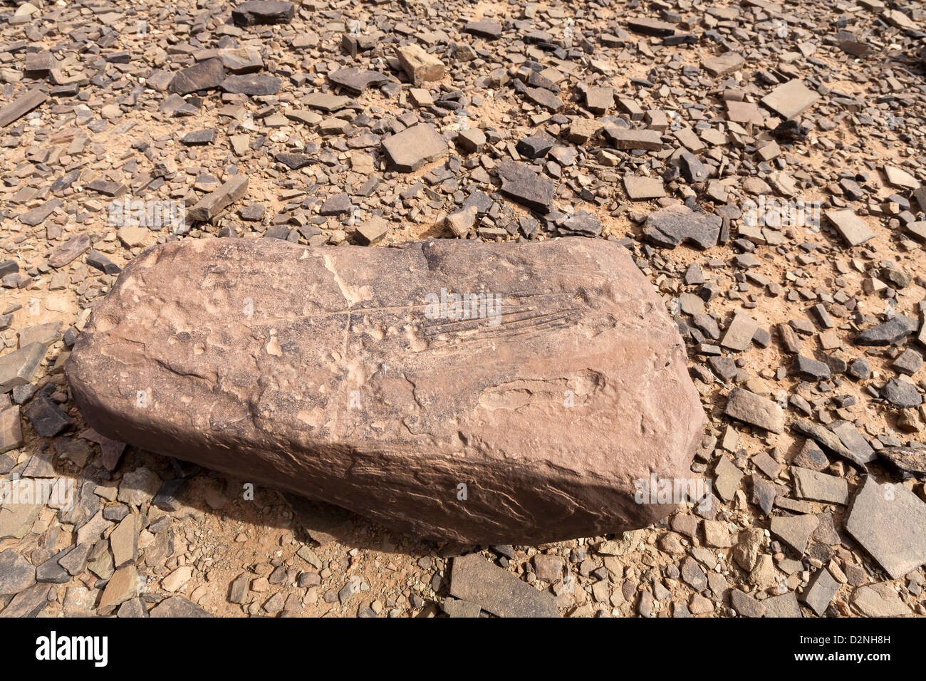 Prähistorische Felsenkunst Ait Ouazik, Marokko, Nordafrika Stockfoto