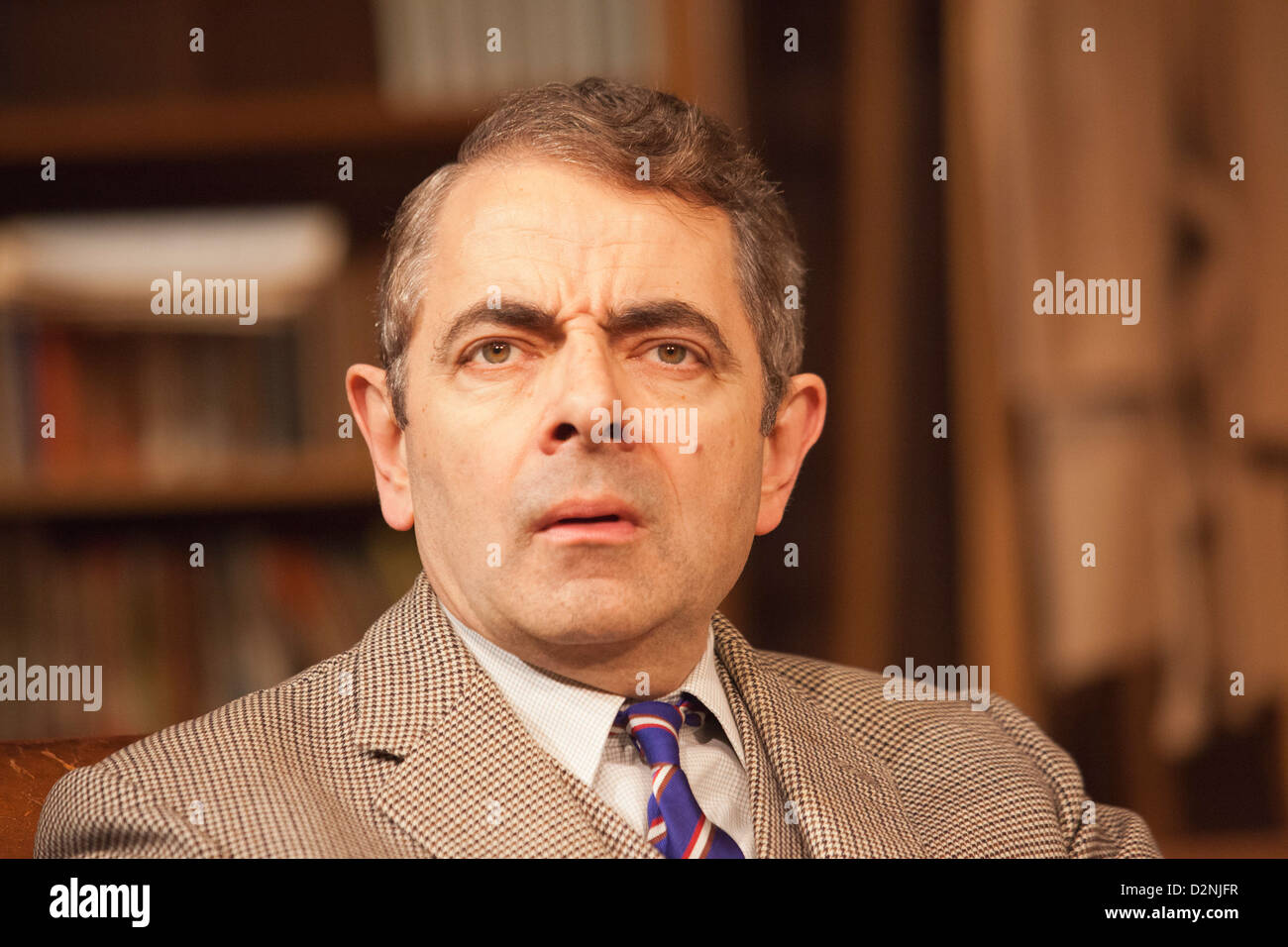 Rowan Atkinson stars wie Johannes Quartermaine in Quartermaines Begriffe das Wyndham Theatre, London Stockfoto