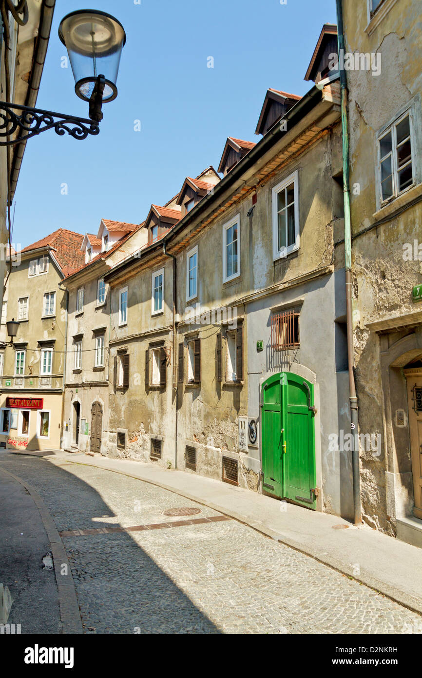 Eine alte Straße in Ljubljana Slowenien Stockfoto