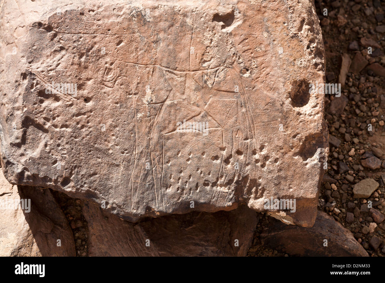 Prähistorische Felsenkunst Ait Ouazik, Marokko, Nordafrika Stockfoto