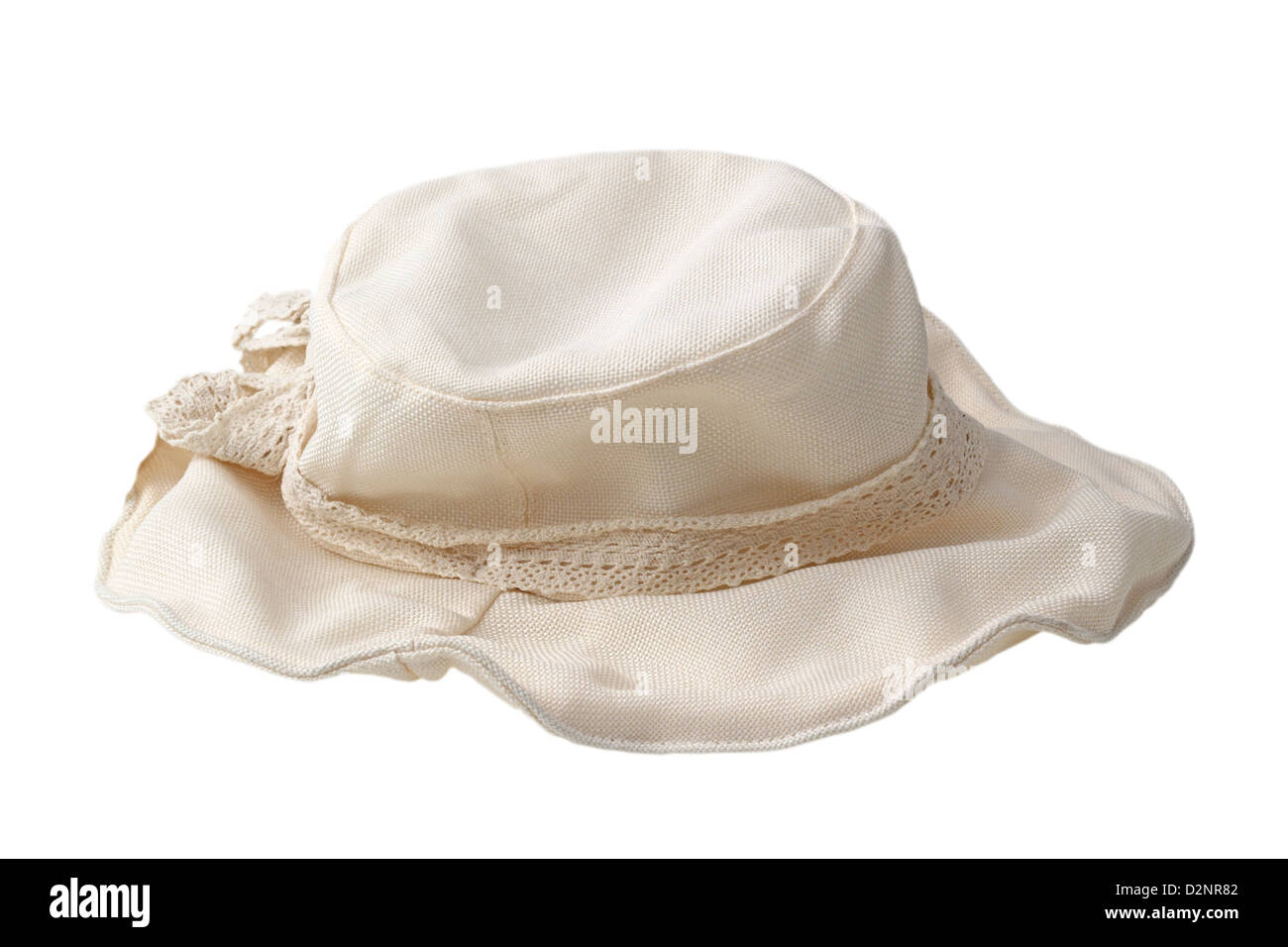 Stoff-Sommerhut isoliert auf weißem Hintergrund Stockfoto