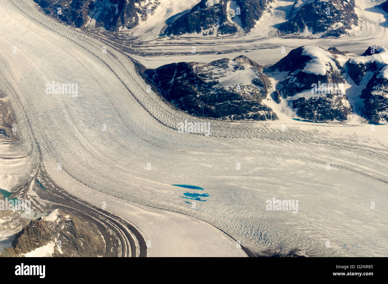 Gletscher aus der Luft, Südgrönland Stockfoto