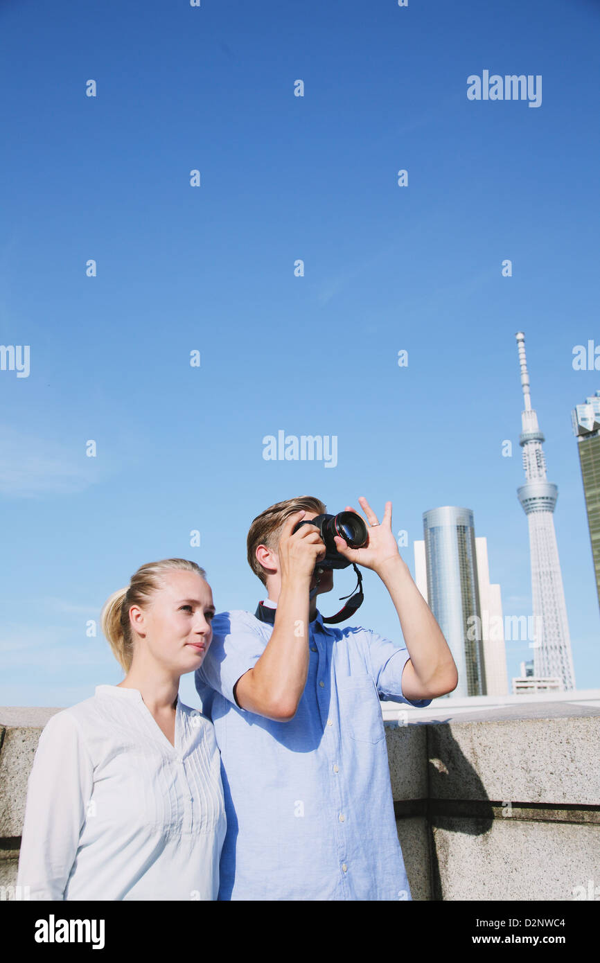 Touristischen paar Besuch Tokio Stockfoto