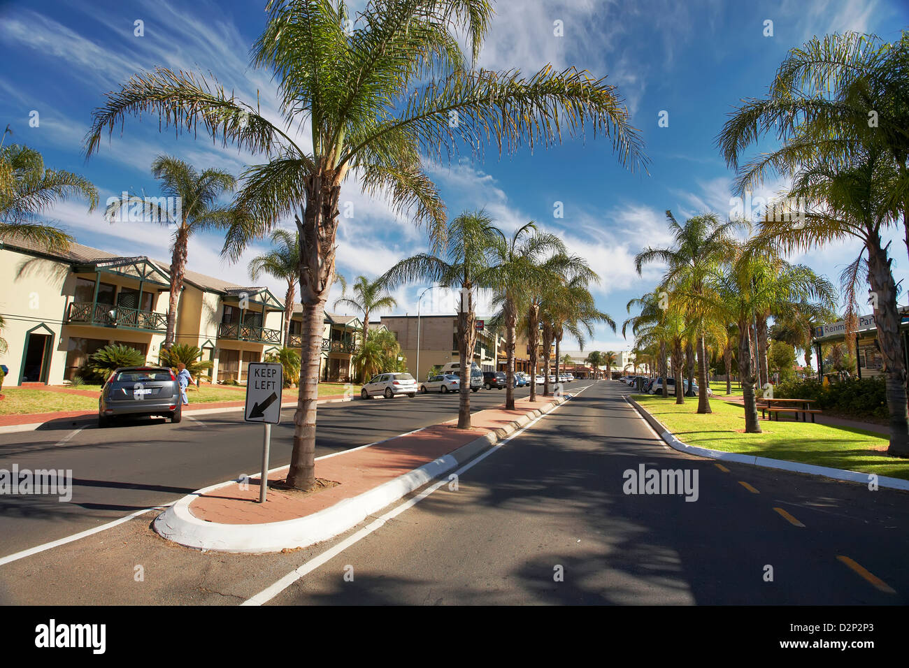 Die Hauptstraße von Riverland Stadt von Renmark in South Australia Stockfoto