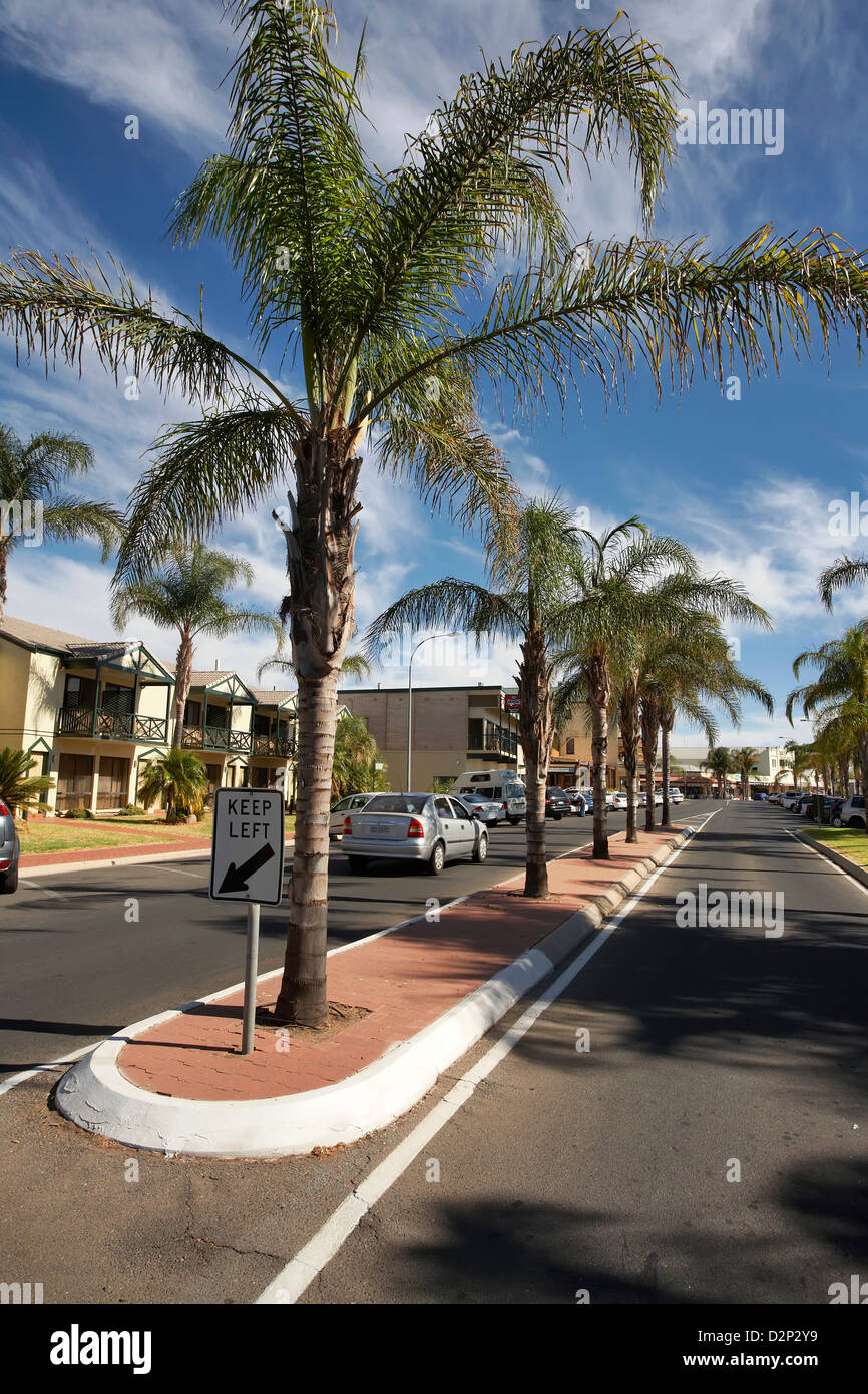 Die Hauptstraße von Riverland Stadt von Renmark in South Australia Stockfoto