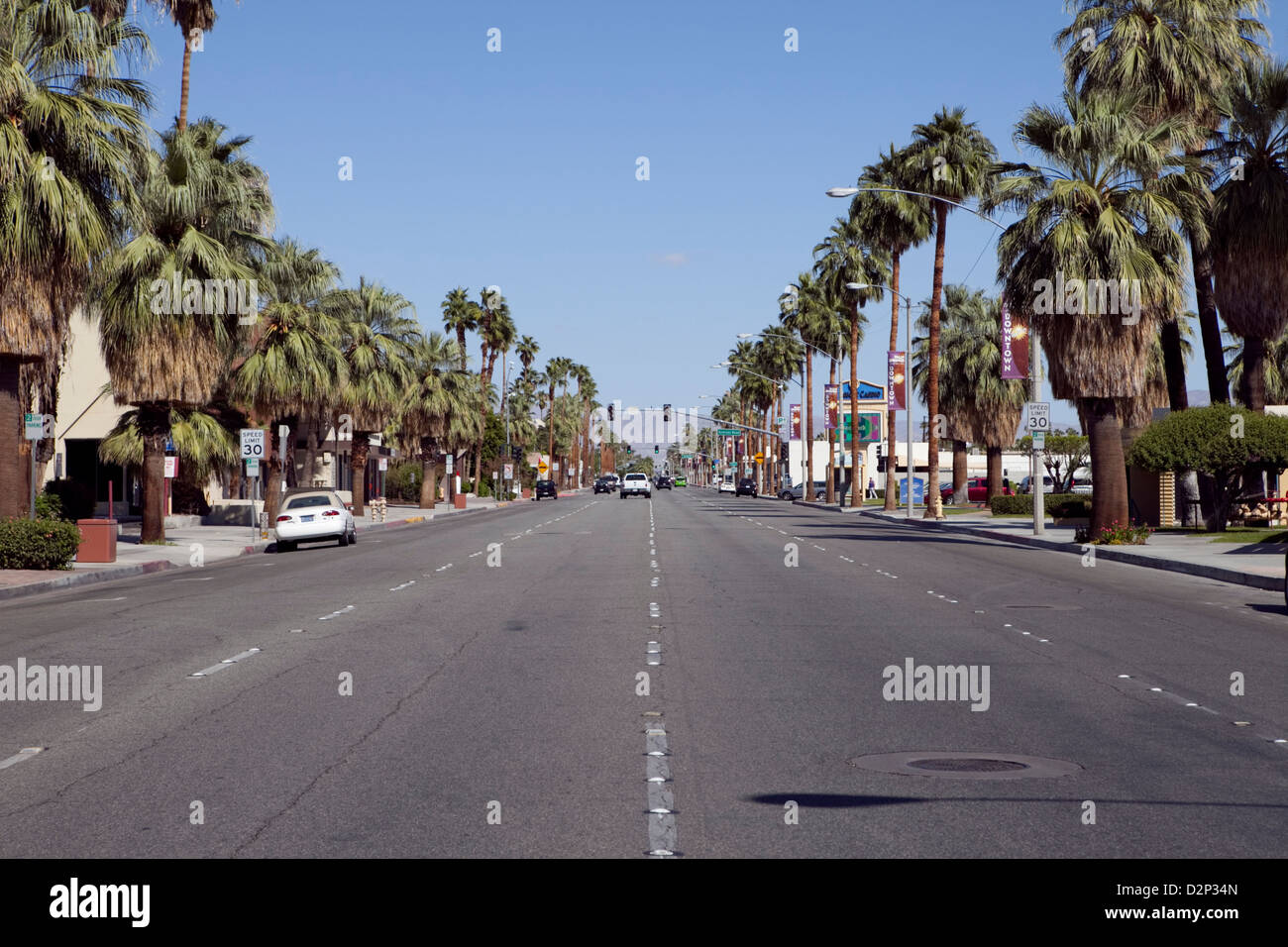 Palm Springs Straßenszene Stockfoto