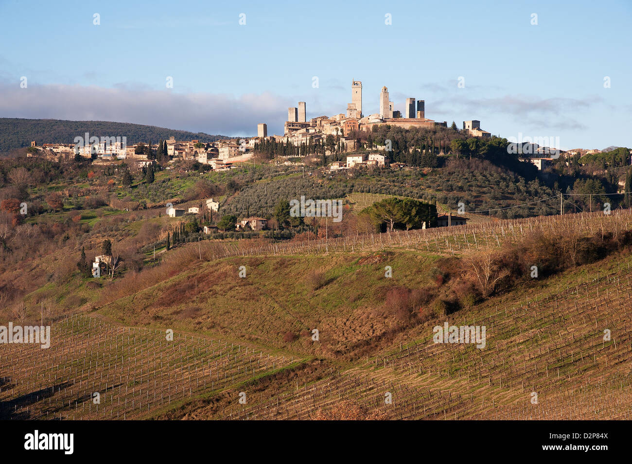 Die mittelalterliche Stadt San Gimignano in der Toskana Stockfoto