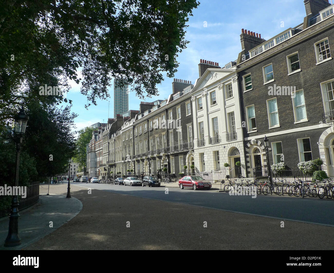 Georgianischen Häusern, Bedford Square, London, England Stockfoto