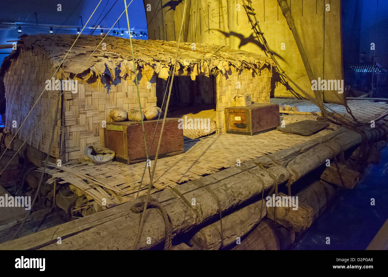 Das Kon-Tiki-Museum in Oslo Norwegen Häuser, Schiffe und andere Artefakte aus der Kon-Tiki-Expedition im Jahre 1947. Stockfoto