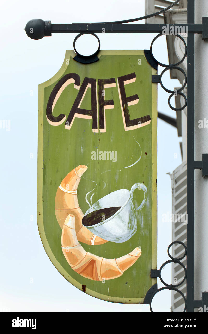 Cafe Zeichen, Montmartre, Paris, Frankreich Stockfoto
