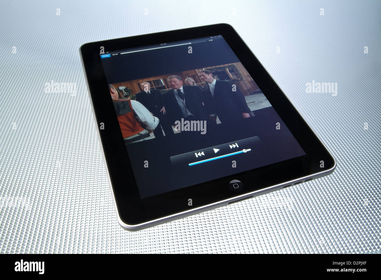 Hamburg, Deutschland, Filme mit dem Apple iPad Stockfoto