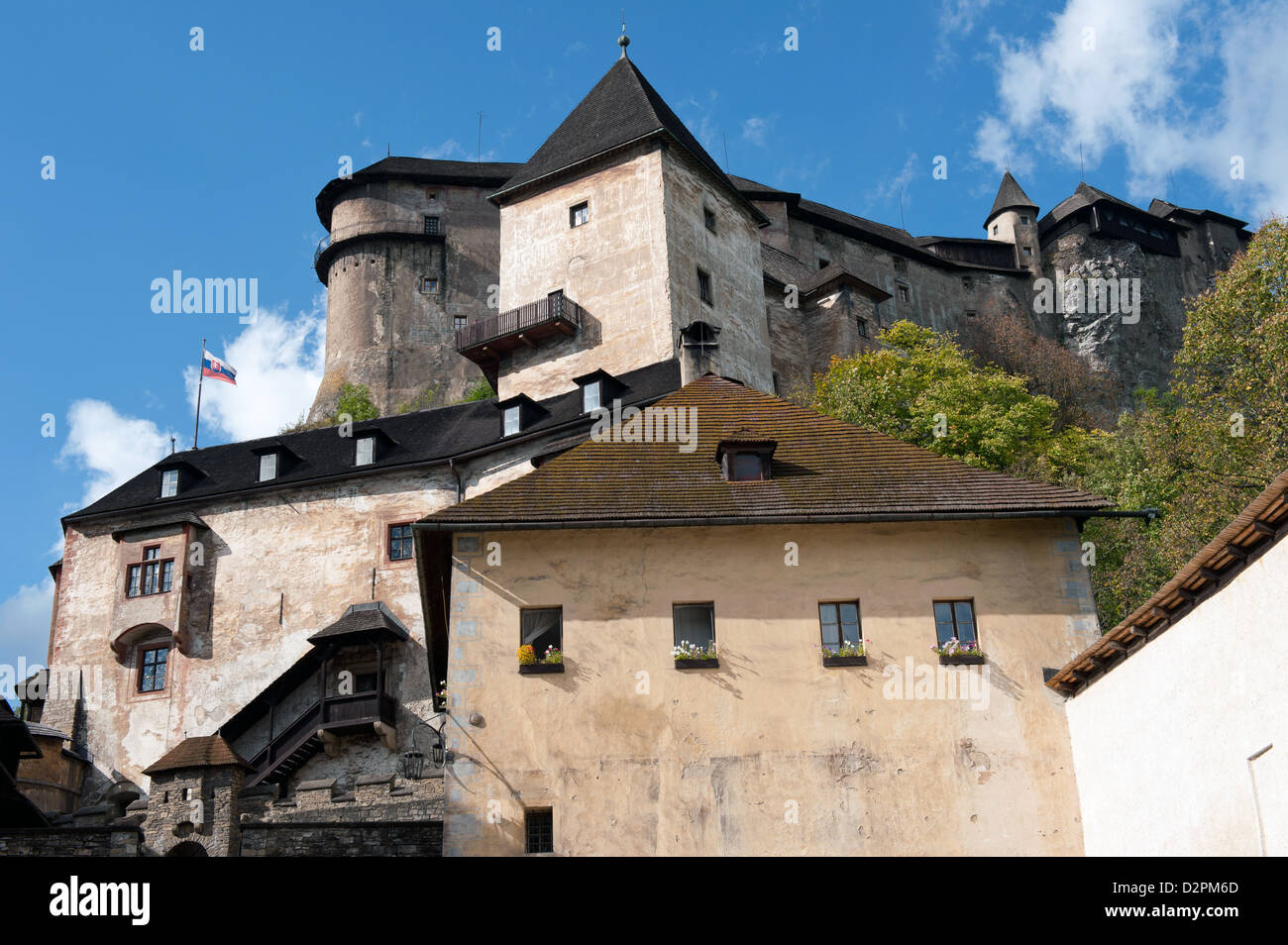Innenhof des gotischen Orava Burg, Slowakei Stockfoto