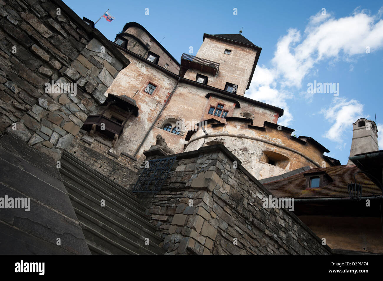 Innenhof des gotischen Orava Burg, Slowakei Stockfoto
