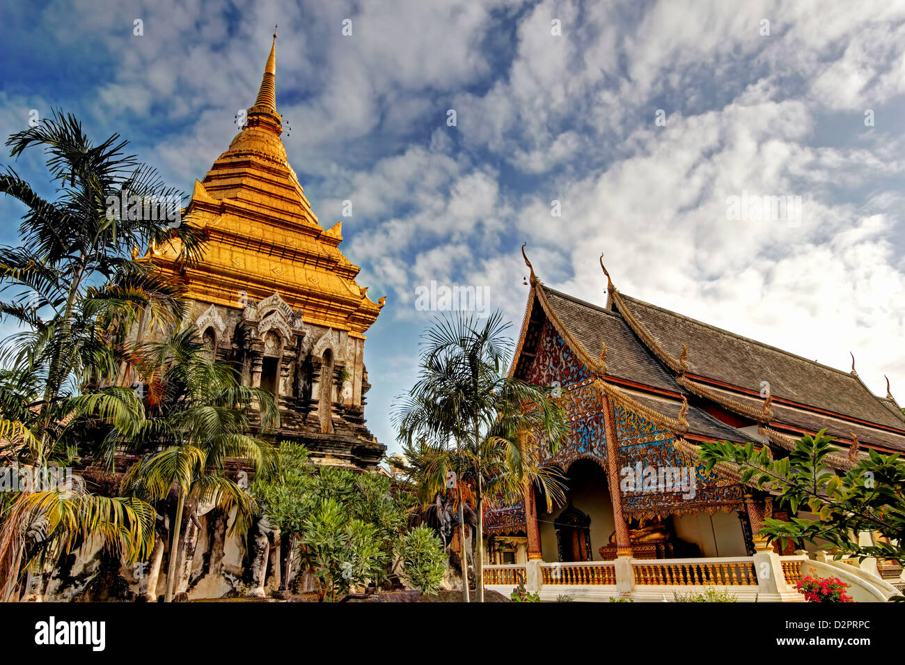 Chedi des Wat Chiang Man / Chiang Mai / Thailand Stockfoto