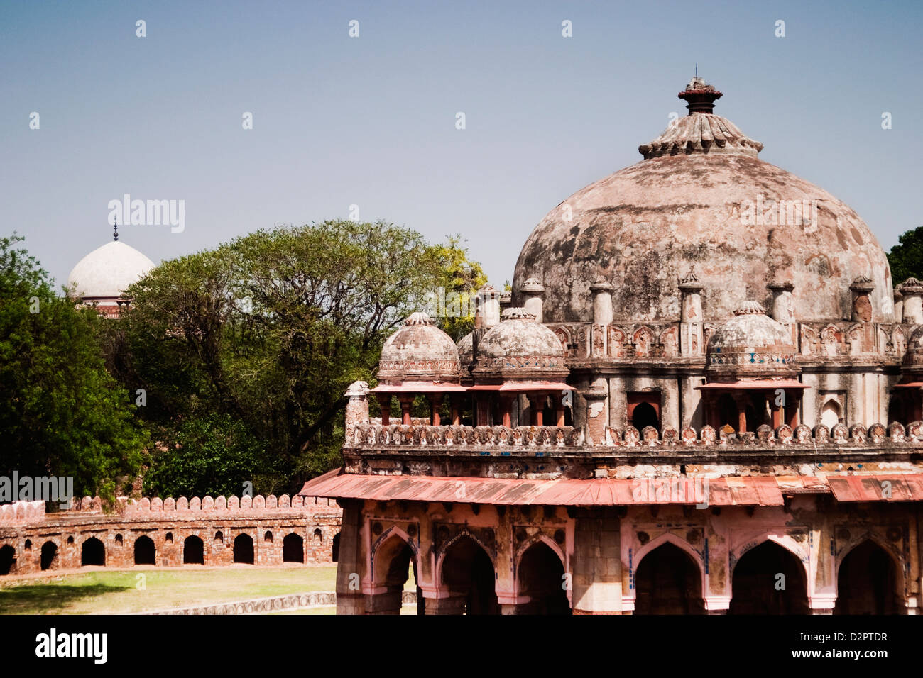 Kuppel von einem Grab, Isa Khan Tomb, Delhi, Indien Stockfoto