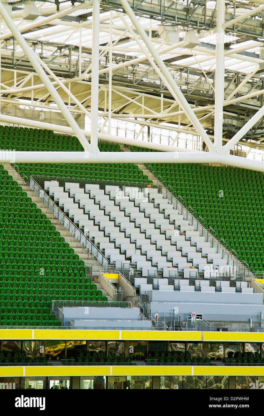 Leere Rugby-Stadion, Aviva Stadium in Dublin, Irland Stockfoto