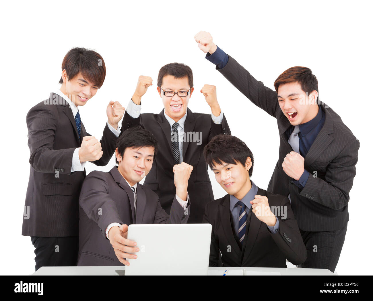 glückliche junge Business-Team im Büro Stockfoto